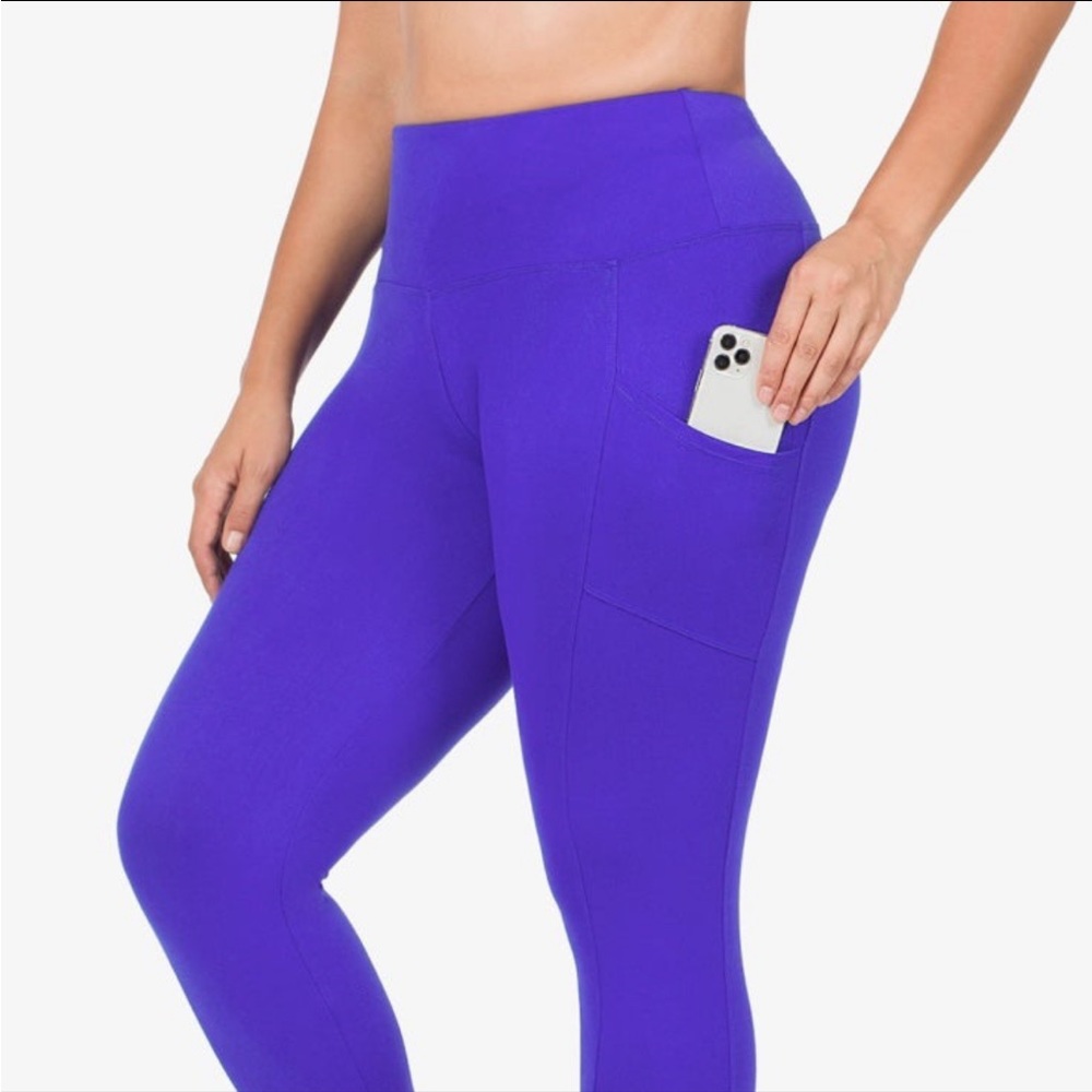 ZENANA 
Premium Side Pocket High Waist Leggings - Picture 2 of 4